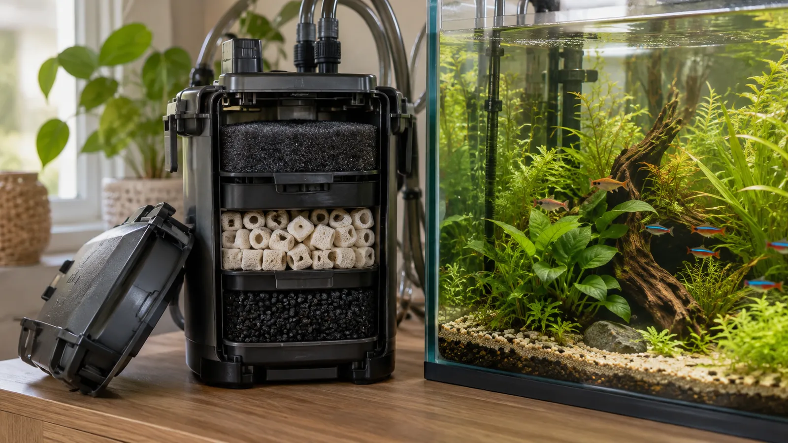 Filtermateriaal voor je aquarium kiezen: schuim, keramiek of kool