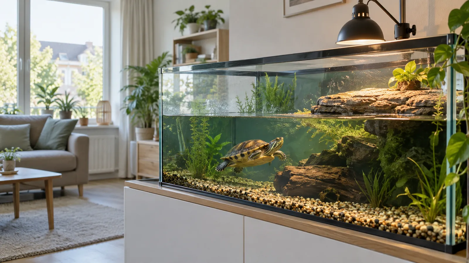 Een aquarium voor schildpadden kiezen: maat, lamp en filter per situatie