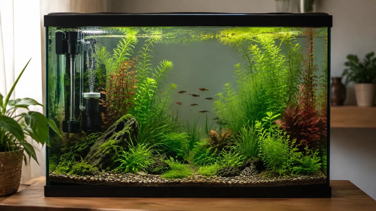 Extra CO2 komt het best tot zijn recht in een stabiel, goed beplant aquarium.