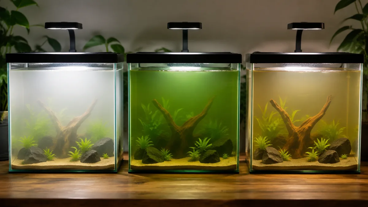 De kleur van het troebele water geeft de eerste aanwijzing voor de oorzaak.