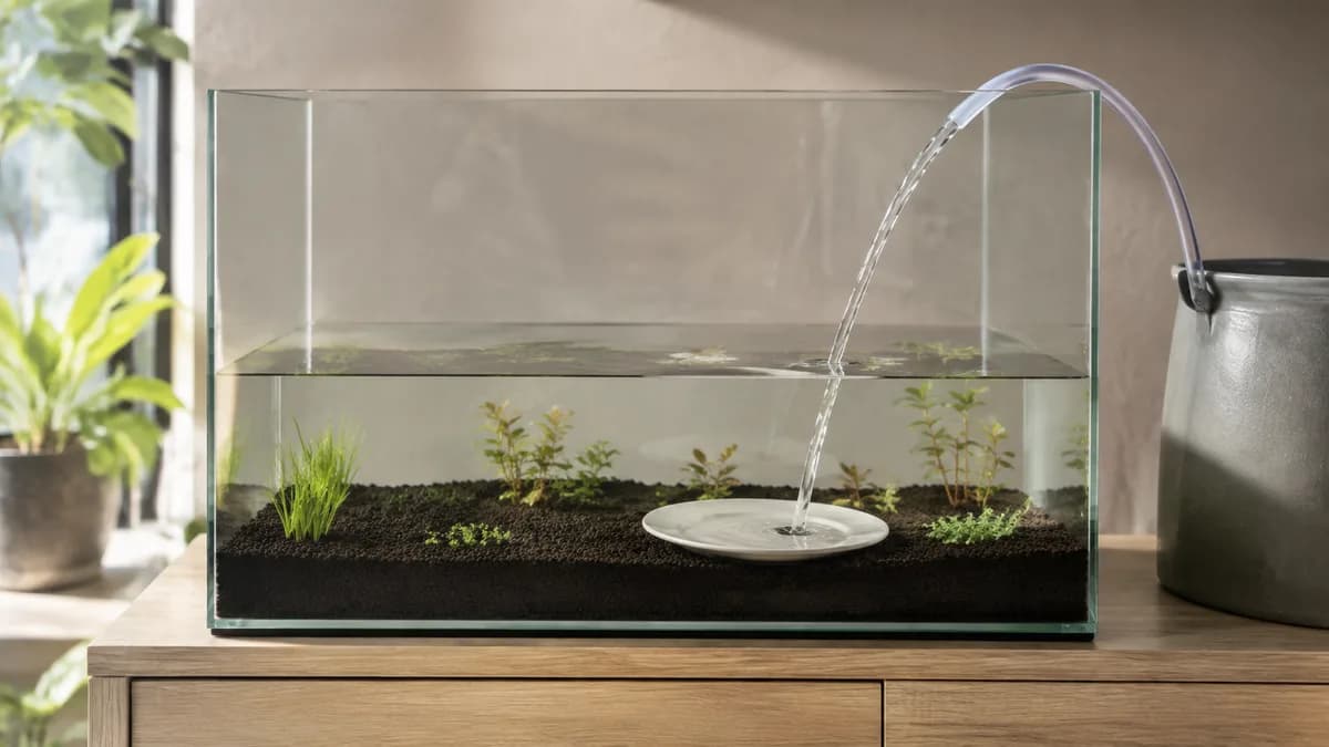 Langzaam vullen voorkomt dat bodemlagen loskomen en het water onnodig troebel wordt.